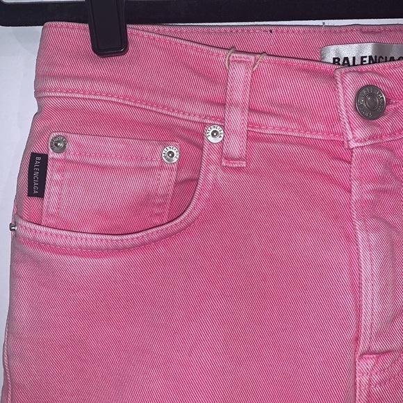 BALENCIAGA Bright Pink Barbiecore Mid Rise skinny jeans size 24 - Picture 7 of 16